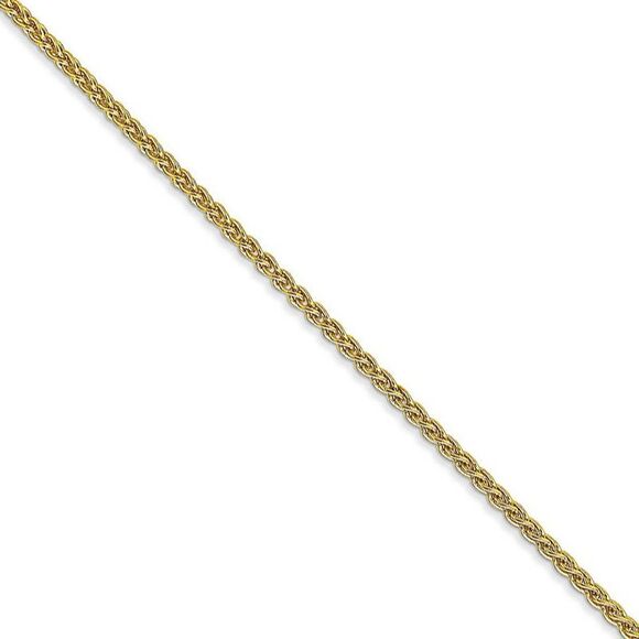 1.65mm 10k Yellow Gold Solid Spiga Chain Necklace, 20 Inch - Picture 1 of 8